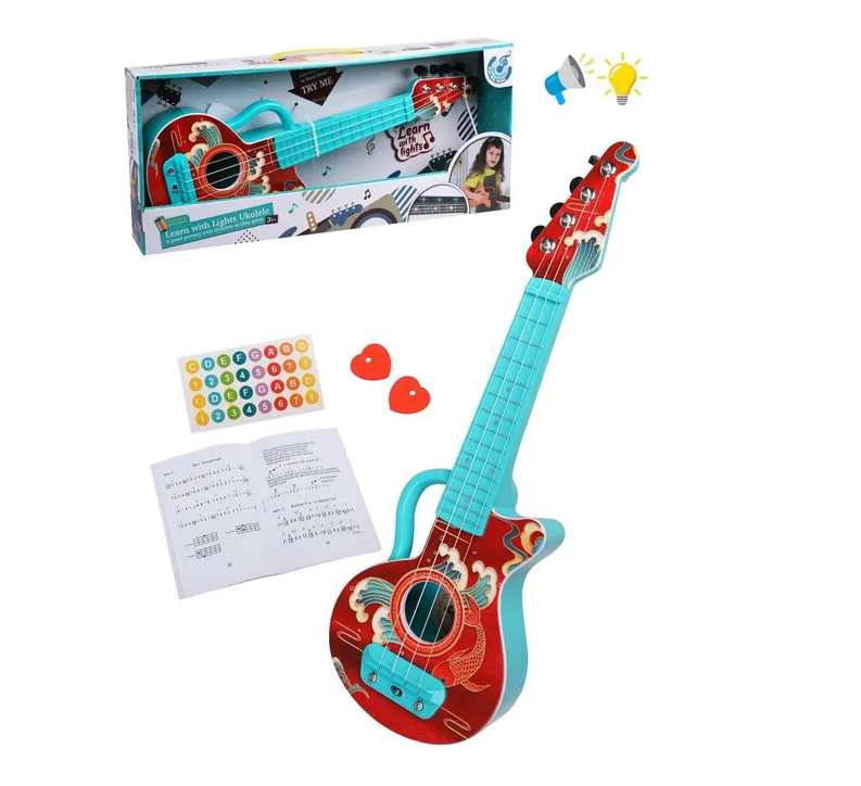 Bolalar uchun gitara "Bizning o'yinchoq" va o'quv qo'llanma