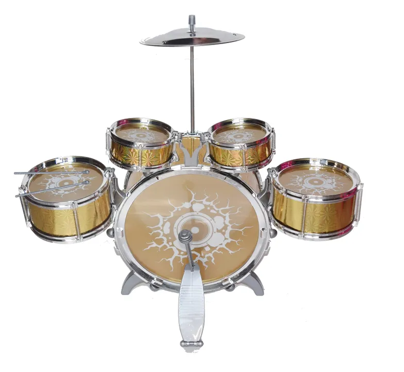 Yasini Toys baraban to'plami 9 ta element oltin