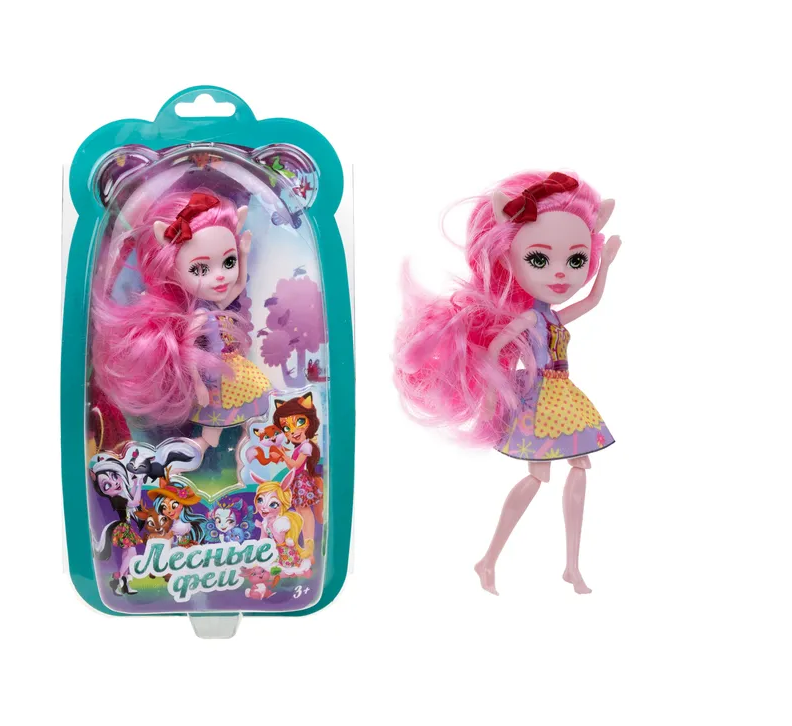 Qo'g'irchoq 16 sm 1TOY O'rmon perilari pushti sochlar